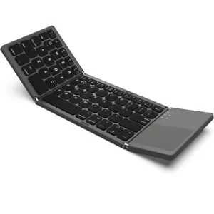 New Compact Foldable Mini Keyboard With Touchpad For PC Mac Android IOS Tablets - Picture 1 of 10