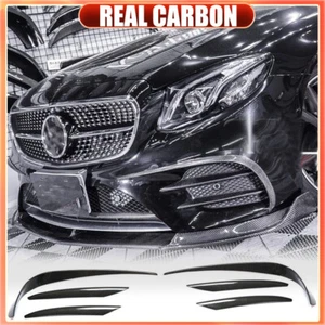 For Benz W213 E400 E43 2017-19 REAL CARBON Front Bumper Splitter Canard Fins - Foto 1 di 15