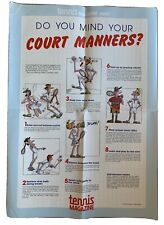 VTG Tennis Magazine Asks Do You Mind Your Manners? 17”x 23 3/4” Poster