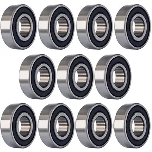 10 PCS R8-2RS 1/2 Inch Bore Double Rubber Sealed Roller Ball Bearing 1/2 X1-1/8 - Picture 1 of 6
