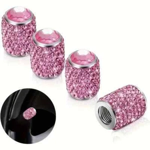 4pcs/set Rhinestone Crystal Tire Valve Caps, Universal Fit, Durable Aluminum All - Picture 1 of 1