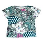 Chicos by Zenergy Women's Floral Short Sleeve Tee Size 1 Medium 8/10