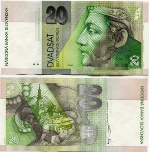 1997-2006 Slovakia 20 Korun BANKNOTE CURRENCY UNC - Picture 1 of 1
