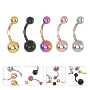 5 Pcs Belly Ring Ornament Miss Female Navel Studs Short Ornaments - Picture 1 of 12