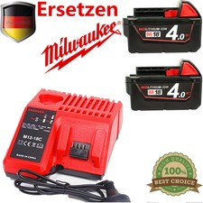 2Xfür Milwaukee 18V Akku M18 B5 5,0Ah Li-ion 48-11-1852 M18B4 & Ladegerät De