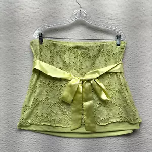 90s Y2K Vintage MKM Plus Size Strapless Tube Top 1X Lime Green Boho Fairy Grunge - Picture 1 of 6