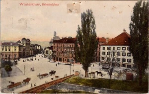 SWITZERLAND 1909 PICTORIAL POSTCARD WINTERTHUR ADDR EGYPT CANC WINTERTHUR - Picture 1 of 2