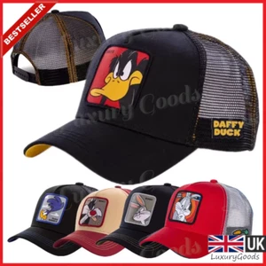 🐰 Looney Tunes Bugs Bunny Trucker Mesh Baseballmütze atmungsaktiv Druckknopflasche Kappe UK - Bild 1 von 28