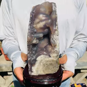 2785 g Campione minerale cristallo di agata cristallo simbolo tubolare naturale Gobi + supporto - Foto 1 di 8