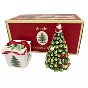 Spode Christmas Tree Salt and Pepper Shakers Tree Gift Earthenware in Box New - Picture 1 of 14