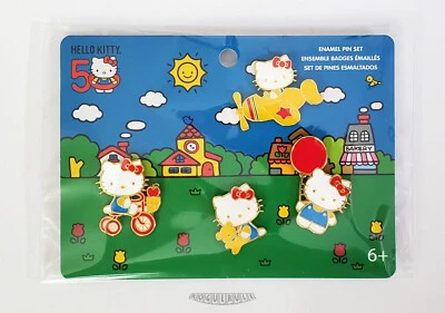 🚦Hello Kitty 50th Anniversary Emaille 4 Pin Set - Loungefly - Neu! - Bild 1 von 4