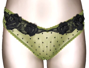Victoria's Secret Very Sexy NWT XL Green High Leg Thong Panty Sheer Mesh - Picture 1 of 9