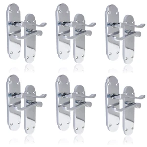 Silberne Türgriffe Innentürgriffe - Victorian Scroll Chromgriffe 6.f - Bild 1 von 10