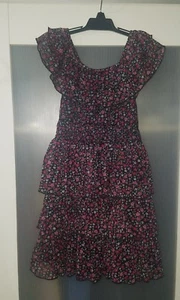 MICHAEL & CHLOE SLEEVELESS RUFFLED FLORAL DRESS GIRL SIZE 7 - Picture 1 of 5