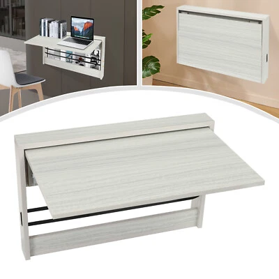 Folding Wall Table, Light Gray Fold Down Table Wall Mounted For Workbench, Home - Image 1 of 4