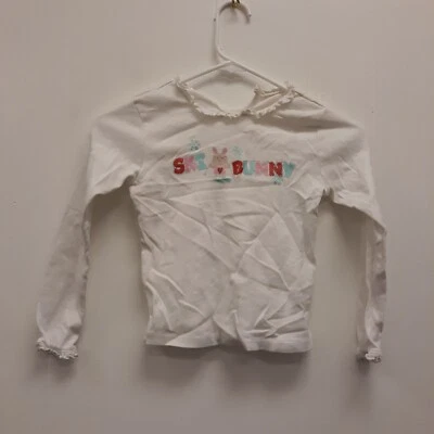 Suéter Wonder Kids branco meninas tamanhos 5T manga longa inverno coelho e algodão  - Imagem 1 de 4