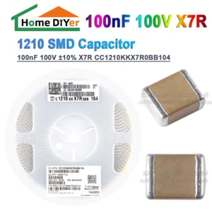 Original 1210 SMD-Kondensator 100nF 100V ±10% X7R CC1210KKX7R0BB104 - Picture 1 of 5