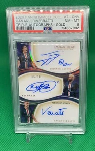 2020 Panini Immaculate Cavani Neymar Verratti PSG Triple Auto Gold /10 PSA 8 - Picture 1 of 2