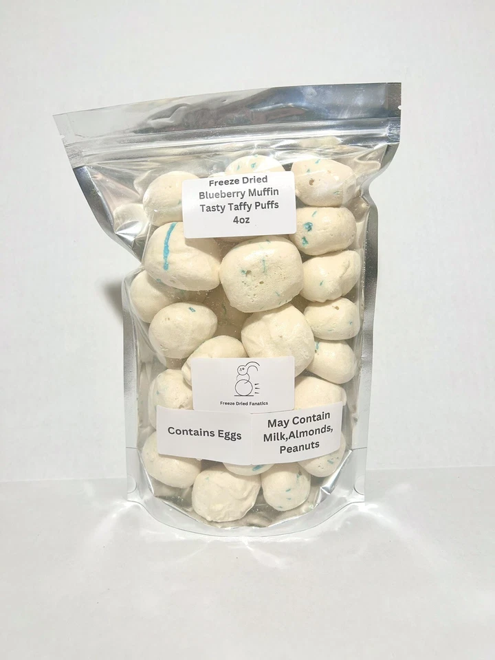 FREEZE DRIED FANATICS Freeze Dried Tasty Taffy Blueberry Muffin Saltwater Taffy 4 Oz Made Fresh