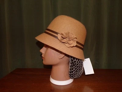 Ladies Civil War Reenactor Tan Wool Hat with Flower to Design - Image 1 of 4