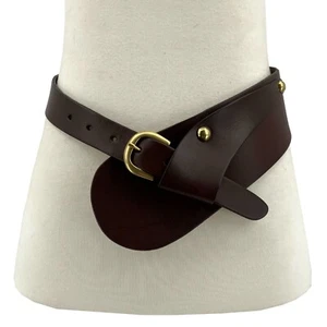 Women Wide Waist Fashion Vintage Cowhide Full Grain Leather Boho Concho Belt - Picture 1 of 16