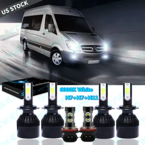 For Mercedes-Benz Sprinter 2500 3500 LED Headlight Bulbs + Fog Lamp Combo Kit - Picture 1 of 12