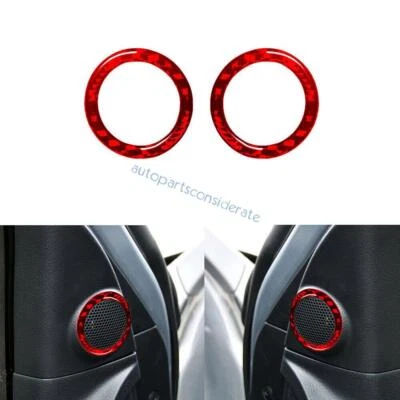 Anillo de sonido altavoz pilar A de fibra de carbono rojo 2x para Toyota Tundra 2007-2012 2013 Foto 1 de 4