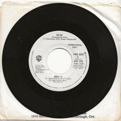 DEVO WHIP IT VERY RARE CANADA PROMO SINGLE, MINT - Image 1 of 2