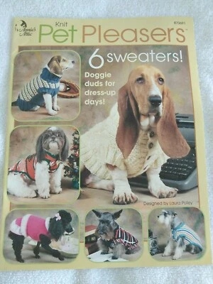 Folleto suéter Annie's Attic Knit Pet Pleasers 6 perros 2002 Foto 1 de 4