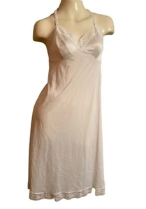 Slip completo vintage Vanity Fair bianco taglia 34 pizzo nylon - Foto 1 di 8