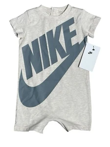 Nike Baby Boy Size 9 Months One Piece Short Sleeve Shorts Romper Gray Nike - Picture 1 of 4