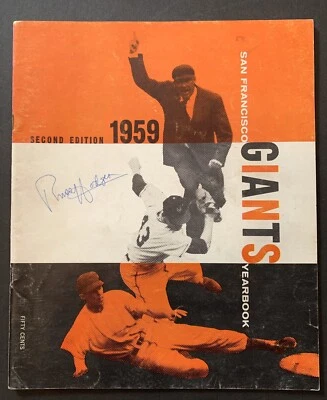 RARE Russ Hodges (Died 1971) HOF PSA/DNA Autographed Yearbook New York Giants - Image 1 of 4