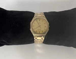 IO 1348 Handsome Omega Constellation 10k GF Chronometer Quartz Watch Date 1980's - Picture 1 of 20
