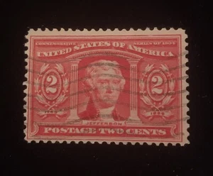 US Stamp Scott #324 Jefferson Postage Two Cents (2c) 1904 Flag Cancel Used NG NH - Picture 1 of 4