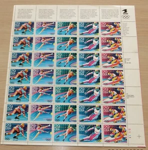 US Full Mint Sheet 12#2611-15 Winter Olympics Commemorative -29 cents 1992 - Picture 1 of 4