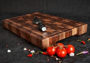 Large Walnut End Grain Butcher Block Cutting Board Kitchen Chopping Board - Picture 1 of 9