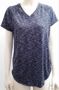 Beverly Hills Polo Club Women's Black White V Neck Tee T Shirt Top Blouse Size M - Picture 1 of 3