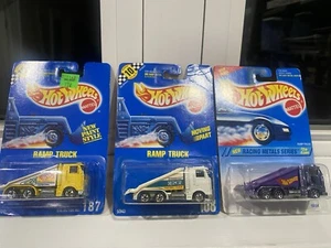 Hot Wheels Ramp Truck -- 3 car set -- different colors - Picture 1 of 8