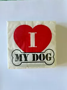NEW I LOVE MY DOG Napkins - 24 count - Picture 1 of 2