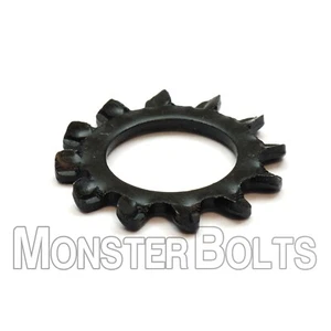 Bulk Qty 10,000 - M3.5 External Tooth Lock Washer Steel w/ Black Ox DIN 6797A - Picture 1 of 4