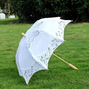 Spitzenschirm Hochzeitsschirm Sonnenschirm Regenschirm Hochzeitsdekoration - Bild 1 von 12