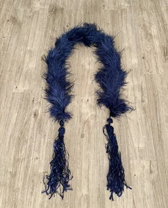 Ostrich feather boa vintage burlesque showgirl Navy Blue - Picture 1 of 4