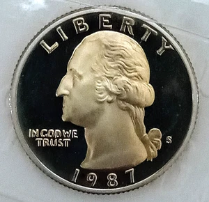 1987 S CAMEO GEM PROOF Washington 25¢ - Picture 1 of 2