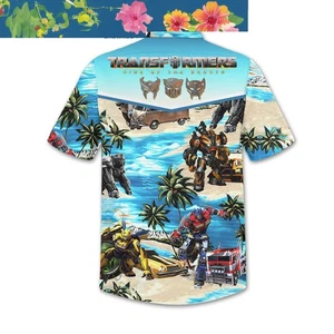 Transformers The Autobot Hibiscus Fan Hawaiian Shirts - Picture 1 of 3