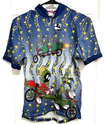 GIORDANA 90s Men Full Zip Cycling Jersey Looney Tunes Bugs Marvin the Martian S - Image 1 of 4
