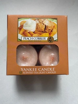 Yankee Candle PEACH COBBLER Tea Lights BOX  of 12  Retired VHTF - Image 1 of 2