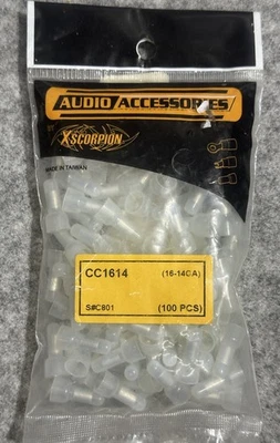 Xscorpion CC1614 Close-End Crimp Connectors 14 - 16 Gauge 100 Per Bag NEW - Image 1 of 3