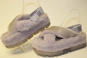 UGG Platform Wool Plush Cross Strap Slides NWD NEW Womens Size 8 Sandals Shoes - Picture 1 of 24