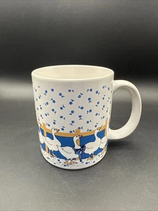 Viking Hand Crafted Blue Geese Mug Vintage - Picture 1 of 4