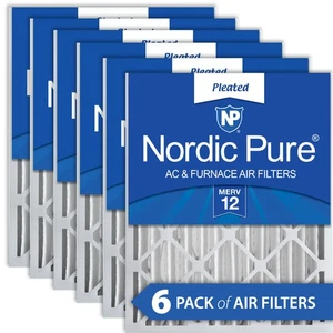 Nordic Pure 18x24x4 (3 5/8) Pleated MERV 12 Air Filters 6 Pack - Picture 1 of 7